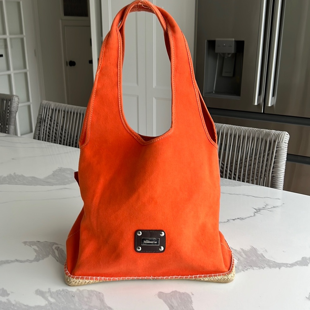 SALDARINI canvas ESPADRILLE rope rubber bottom TOTE BAG retail $300 Como-Italy